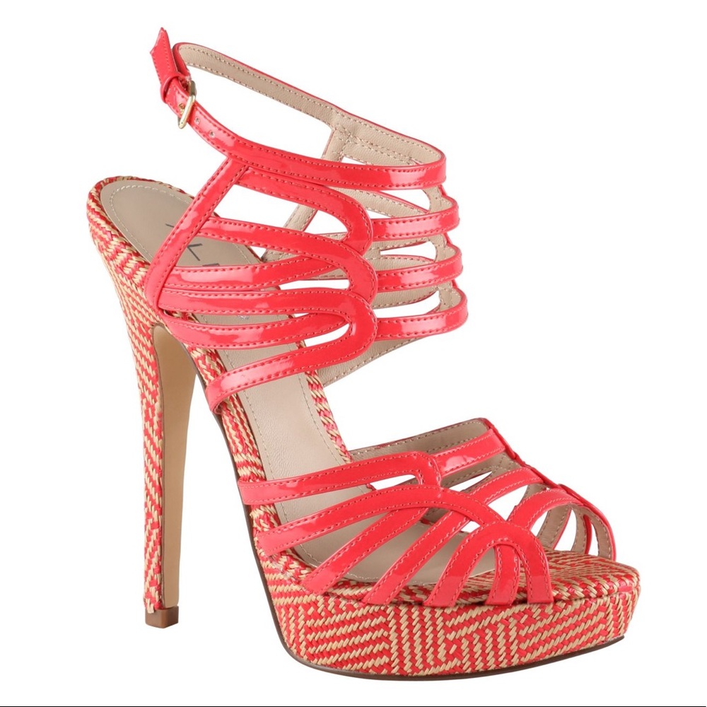 Aldo Lilliana Strappy High Heels in Coral